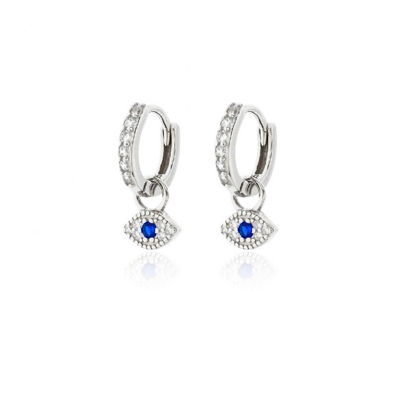 pendiente-aros-eye-plata con circonitas
