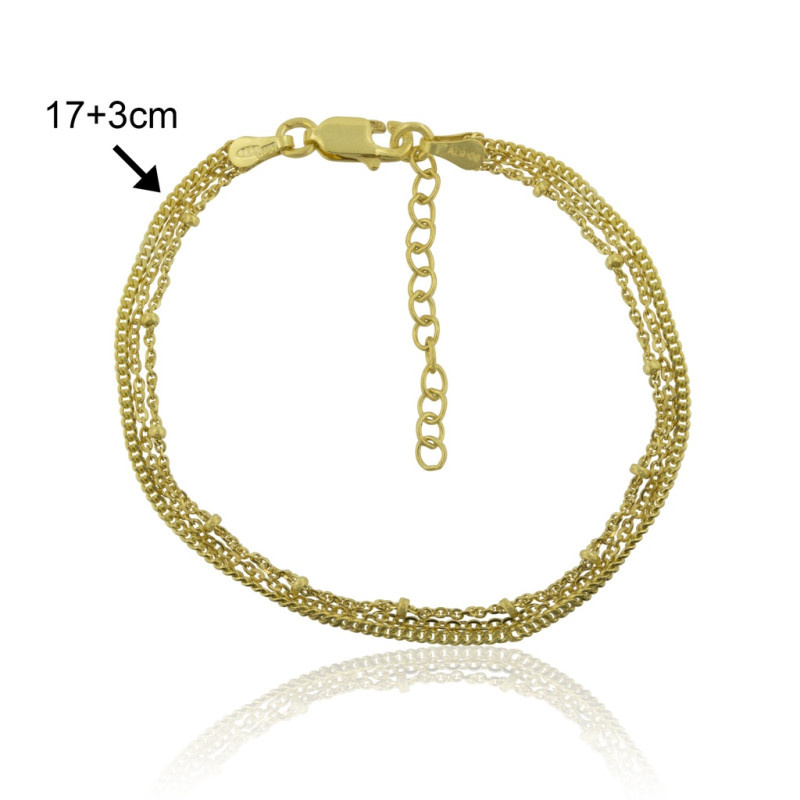 Pulsera-plata-acabado-oro-cadenas-Enigma-plata