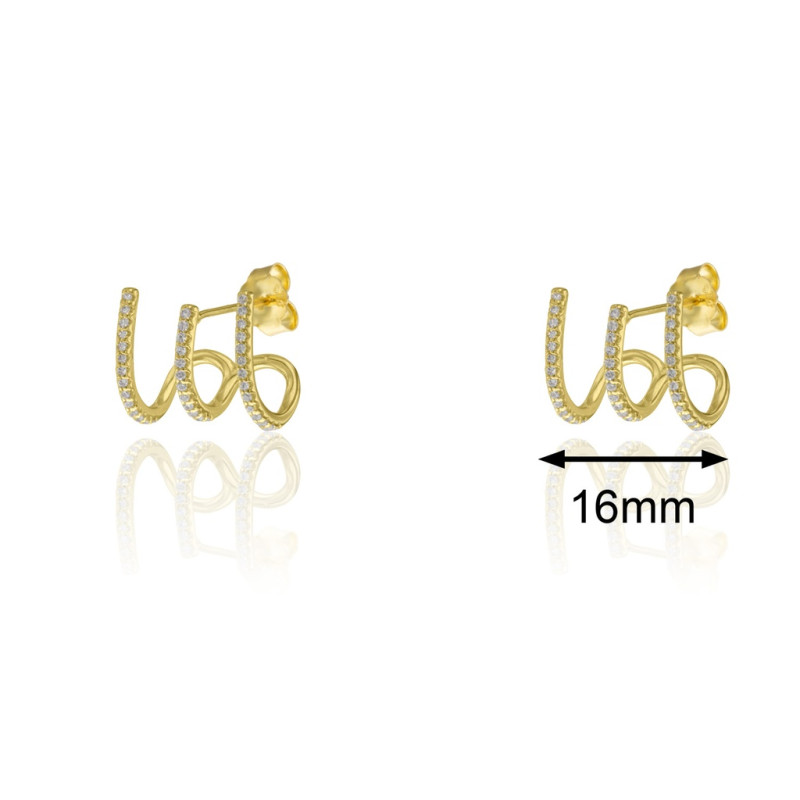 Pendientes-plata-acabado-oro triples-Enigma-plata Pendientes-plata-acabado-oro triples-Enigma-plata