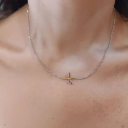 Collar-plata-bolitas-formando-una-libélula-imagen-modelo-Enigma-plata