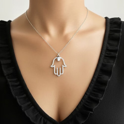 Collar-plata-manos Fátima-imagen-modelo-Enigma-plata