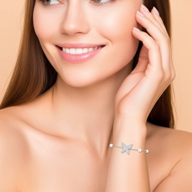 pulsera-plata-desert-mariposa-perlas-imagen-modelo-enigma -plata