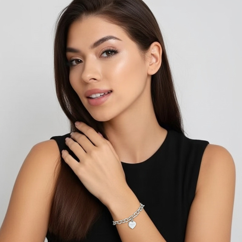 pulsera-plata-tifani-corazón-imagen-modelo-Enigma-plata