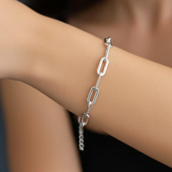 Pulsera-plata-eslabones-y-cadena-imagen-modelo-Enigma-plata