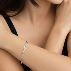 Pulsera-plata cadena-imagen-modelo- Enigma-plata