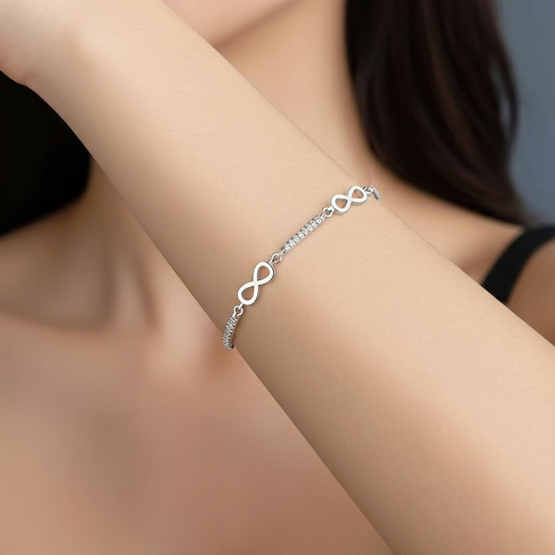 Pulsera-de-plata-circonitas-infinitos-imagen-modelo-Enigma-plata