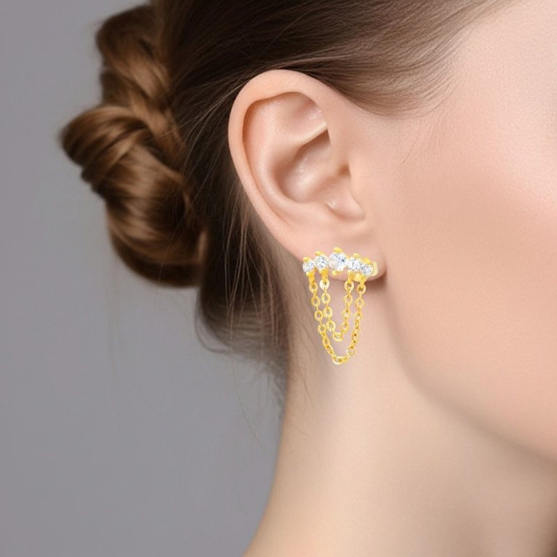 Pendientes-plata-acabado-oro-circonitas-imagen-modelo-Enigma-plata