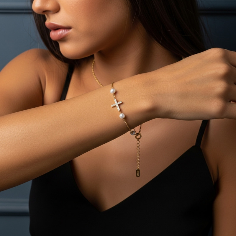 pulsera-plata-acabado-oro-cruz-Enigma-plata