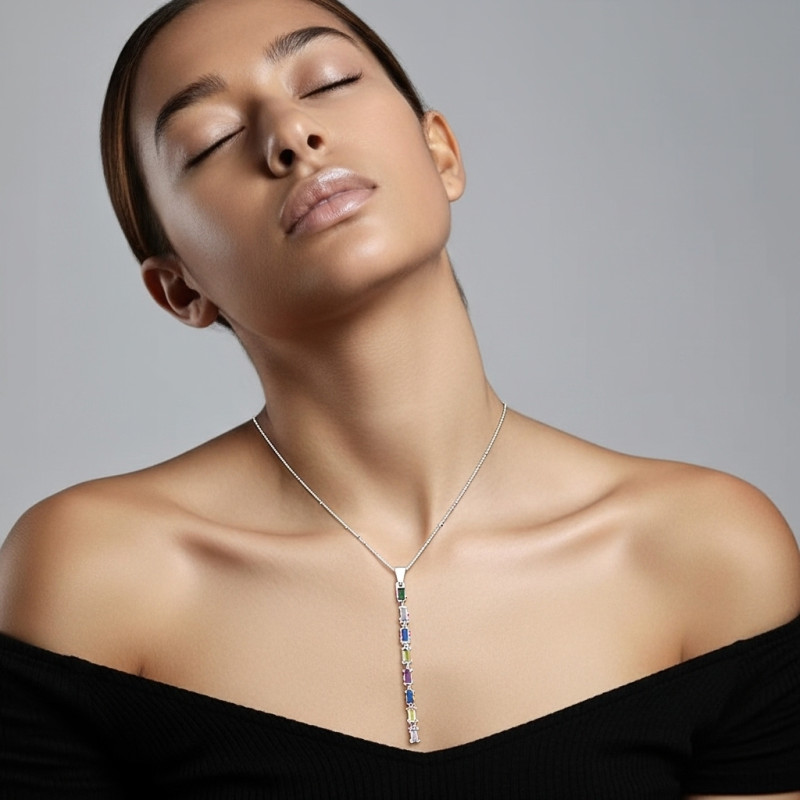 Collar-plata-circonitas-colores-tirilla-imagen-modelo-Enigma-plata