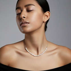 Collar-plata-perlas-cadena-imagen-modelo-Enigma-plata