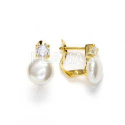 Pendientes-plata-circonitas-perla-Enigma-plata