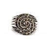 ANILLO DE PLATA ESPIRAL CON MARQUESITAS